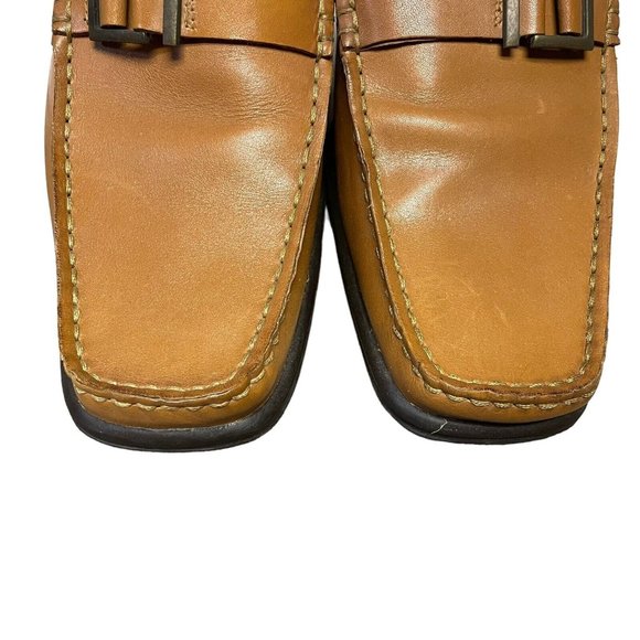Florsheim Brown Leather Monk Strap Square Moc Toe Loafer Shoes Mens Size 10.5 D main image 5